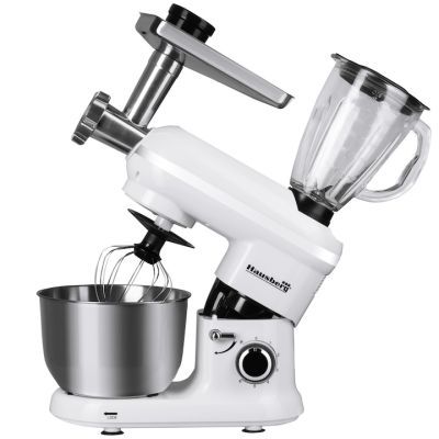 Robot de bucatarie multifunctional All-in-one Hausberg HB-7605AB, 1000 W, mixer/blender/tocat carne, Alb