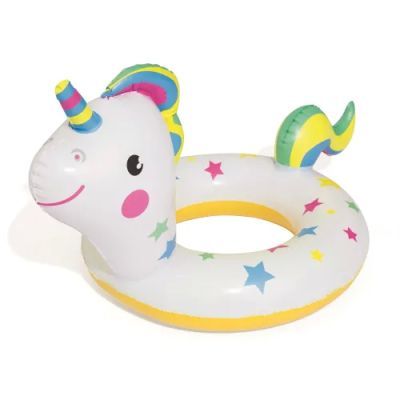 Colac gonflabil pentru copii Happy Animals BESTWAY, model unicorn, 79 x 58 cm