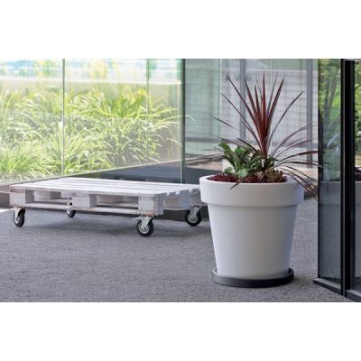 IPRR370-R624 Platforma pentru flori mobila rotunda -teracota