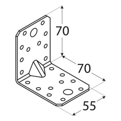 Coltar ranforsat, DOMAX, KP4-4024, 70X70X55X2.5mm