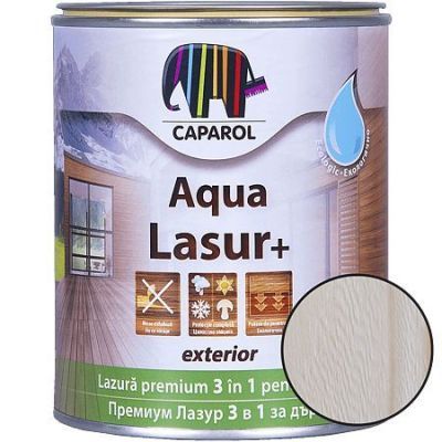 Lazura pentru lemn de exterior Caparol Aqua Lasur +, alb, 0,75 l