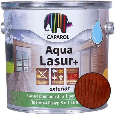 Lazura pentru lemn de exterior Caparol Aqua Lasur +, merbau, 2.5 l