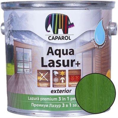 Lazura pentru lemn de exterior Caparol Aqua Lasur +, verde, 2,5 l