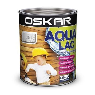 Lac pentru lemn Oskar Aqua Lac, alb, pe baza de apa, interior / exterior, 0.75 L