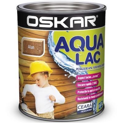 Lac pentru lemn Oskar Aqua Lac, alun, pe baza de apa, interior / exterior, 0.75 L