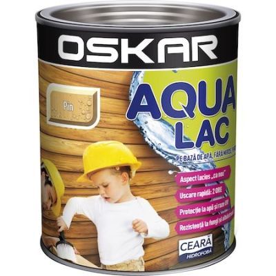 Lac pentru lemn Oskar Aqua Lac, pin, pe baza de apa, interior / exterior, 0.75 L