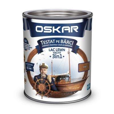 Lac pentru lemn Oskar Yacht, stejar, interior / exterior, 0.75 L