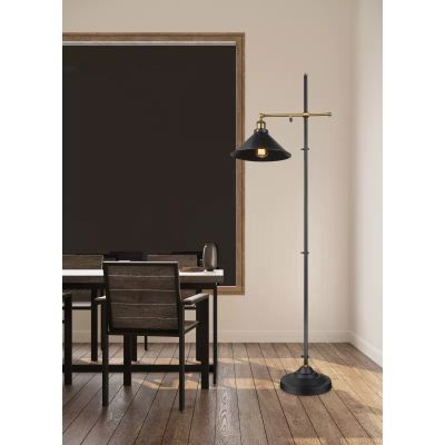 Lampadar metal negru Alama Antic reglabil intrerupator 15053s