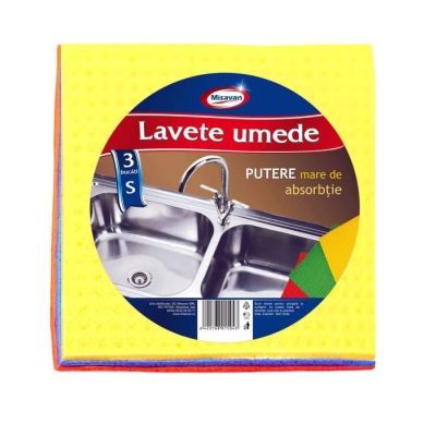 Lavete umede S, 14x16cm, 3buc/set, Misavan