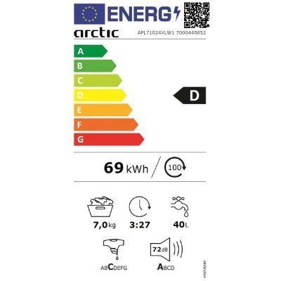 Masina de spalat rufe Arctic 7KG 1000/RPM clasa D include timbru verde de 85 Lei+tva