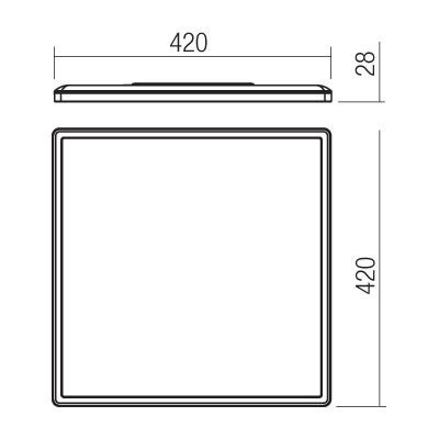 Memo PL SQ LED 24W IP20 4000K BK D420 05-947