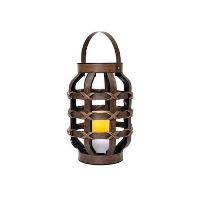 Felinar cu lumanare Led, LTN 21, 1 x Led, rattan artificial