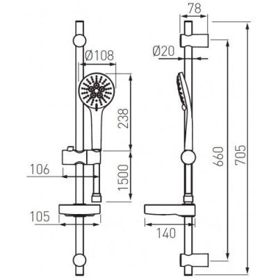 N350b SET DUS Nessa 3 functii 108mm