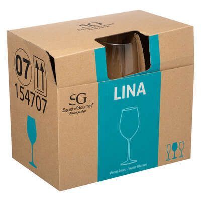 Pahar de apa cu picior, Lina, transparent 540 ML 154707