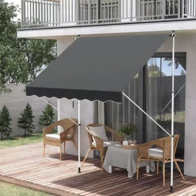 Parasolar gri de balcon reglabil pe inaltime, rezistent la apa, AW-016