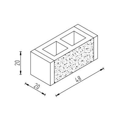 Element gard splitat dublu 48X20X20 alb