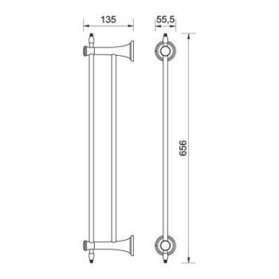 Portprosop bara dublu 600mm Antica bronz Aai10br