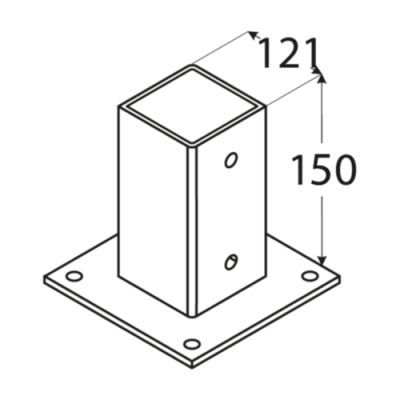 Suport stalp cu fixare in suruburi, DOMAX, PSP-4846, 121X200X2 mm