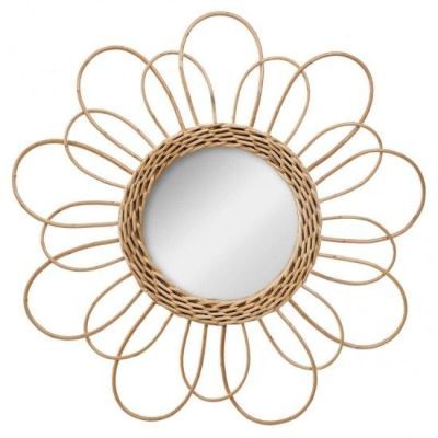 Rattan Mirror Flower D38 medium Beige 162206