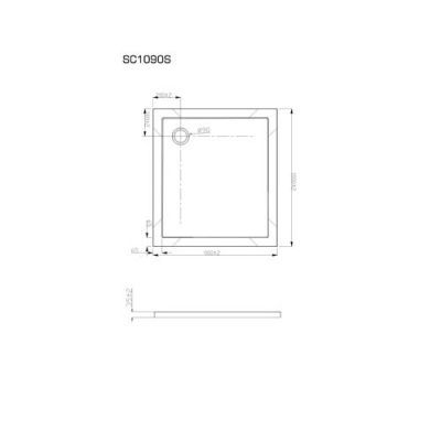 Sc1090s cadita DUS SMC 100x90cm