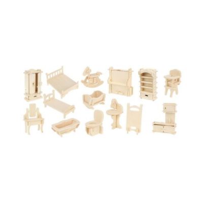 Set mobilier din lemn pentru papusi 34BUC/SET 9423