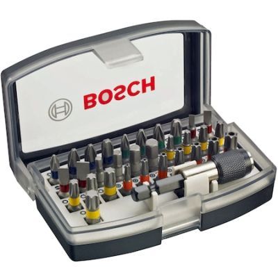 Set 32 accesorii Bosch Pro-Mix 2607017319, biti, adaptor biti