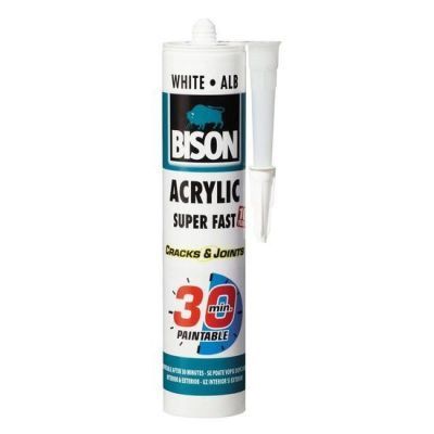 Etansant acrilic Bison Super Fast, alb, interior / exterior, 300 ml