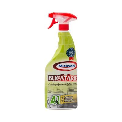 Solutie pentru curatat suprafete bucatarie, Misavan Bucatarie 4 in 1- 750ml