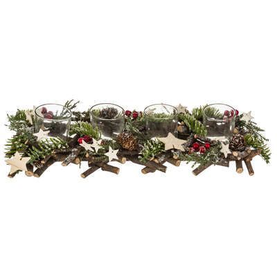 Suport decorativ de Craciun pentru lumanari 14 x 8 x 39 cm 137155bo