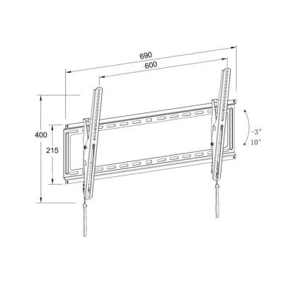 Suport TV LCD de perete 32''-80'' inclinabil cu snur Well