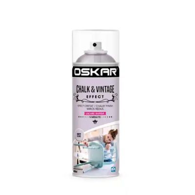 Vopsea spray pentru lemn / metal chalk & vintage efect Oskar, dirty liliac, mat