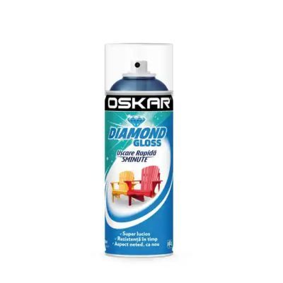 Spray vopsea lemn / metal, Oskar Diamond Gloss, albastru intens, interior / exterior, 400 ml