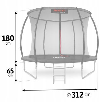 Trambulina de gradina profilata 10ft/312cm cu plasa interioara Neo-Sport Ns-10c231