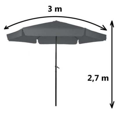 Umbrela de gradina pliabila inclinata 3M gri inchis Sp-cr300