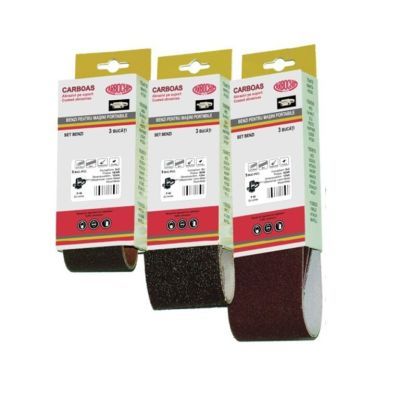 Banda fara sfarsit, pentru lemn / metale, Carboas PESX, 75 x 533 x 11 mm, granulatie 40, set 3 bucati