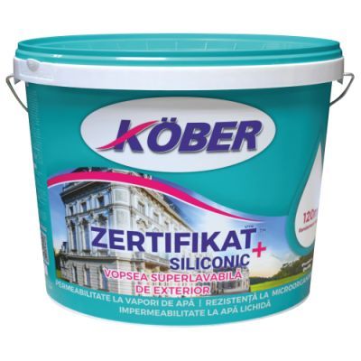 KOBER ZERTIFIKAT PLUS EXTERIOR vopsea lavabila siliconica 15L, alba + amorsa 3 L