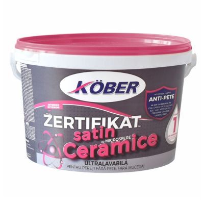 Vopsea ultralavabila Zertifikat cu microsfere ceramice, satin, alba, interior / exterior, 3 L