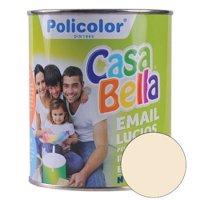 Vopsea alchidica/email Casabella Policolor, pentru lemn/metal, interior/exterior, crem Ral 1015, 0,75 l