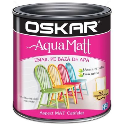 D Oskar Aqua Matt email alb Contemporan 0.6l