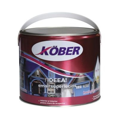 Vopsea email Kober Ideea pentru lemn/metal/sticla, interior/exterior, alb polar, 4 l