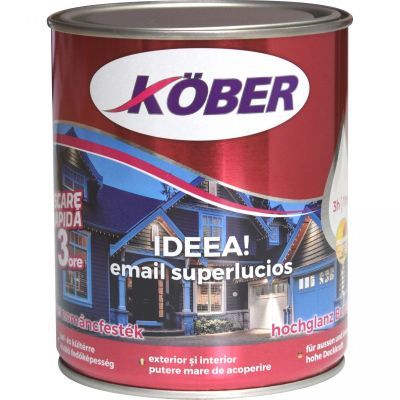 Vopsea email Kober Ideea pentru lemn/metal/sticla, interior/exterior, albastru, 0,75 l