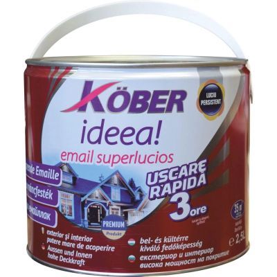 Vopsea alchidica pentru lemn / metal, Kober Ideea, interior / exterior, albastra 2.5l