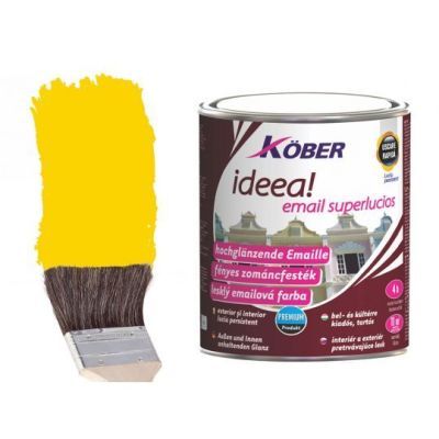 Vopsea alchidica pentru lemn / metal, Kober Ideea, interior / exterior, galben 2.5l E51444,