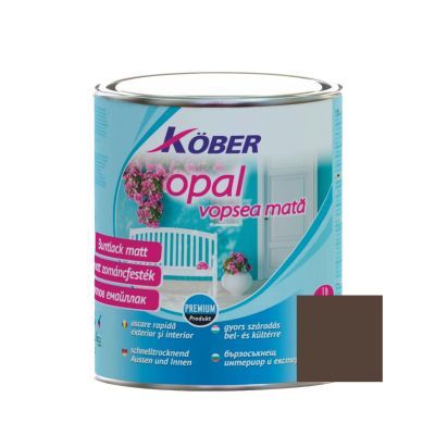 Vopsea alchidica pentru lemn / metal, Kober Opal, interior / exterior, maro ciocolata, 0.75 L