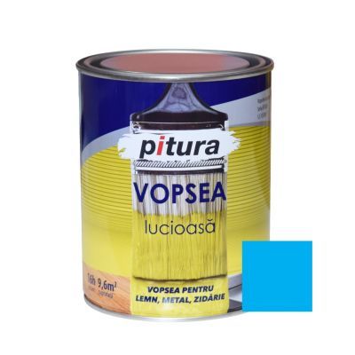 Vopsea alchidica pentru lemn / metal, lucioasa, Pitura, interior / exterior, albastru luminos V53633, 0.6 L