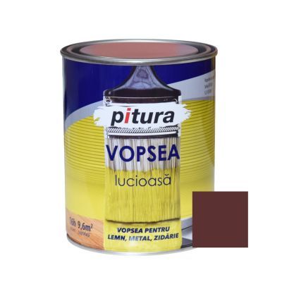 Vopsea alchidica pentru lemn / metal, lucioasa, Pitura, interior / exterior, maro inchis V53771, 0.6 L