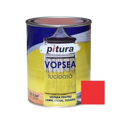 Vopsea alchidica pentru lemn / metal, lucioasa, Pitura, interior / exterior, rosu inchis V53260, 0.6 L