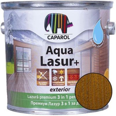 Lazura pentru lemn de exterior Caparol Aqua Lasur +, nuc, 2.5 l