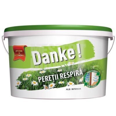 Vopsea lavabila interior, Danke - peretii respira, alba, 2.5 L