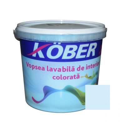 Vopsea lavabila interior, colorata, Kober, azur V8360, 4 L